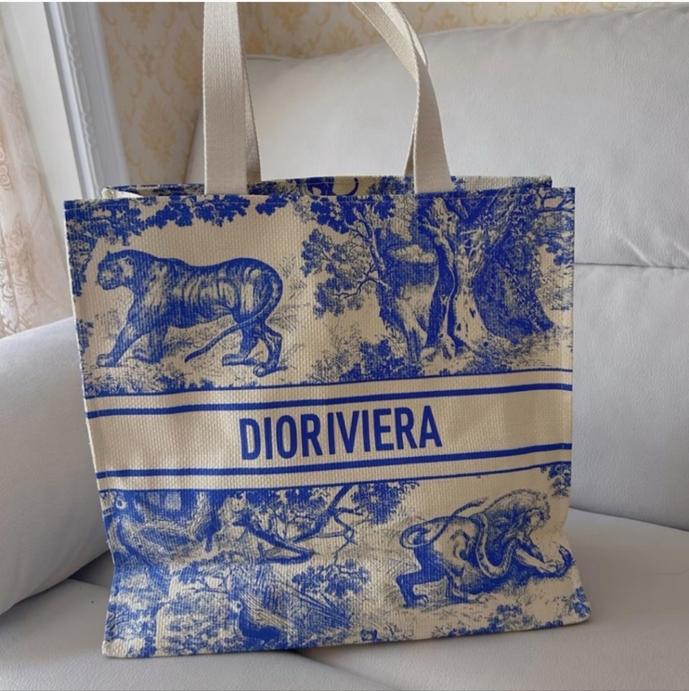 ❣️Dioriviera Blue and Cream Novelty Tote❣️